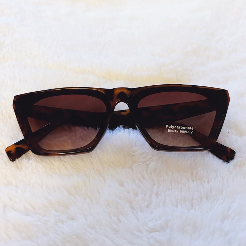 Lucy Tortoise Brown Sleek Square Frame Sunglasses